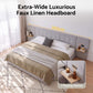 Ottilie Bed Frame with Wide Headboard Floating Shelves and USB - Grey King