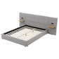 Ottilie Bed Frame with Wide Headboard Floating Shelves and USB - Grey Queen