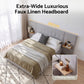 Ottilie Bed Frame with Wide Headboard Floating Shelves and USB - Grey Queen