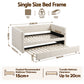 Belize Daybed with Trundle Boucle Upholstered Bed Frame Guest Bed - White Single