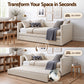 Belize Daybed with Trundle Boucle Upholstered Bed Frame Guest Bed - White Single