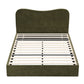 Solmira Bed Frame with Storage Drawer Chenille Curved Headboard - Green Double