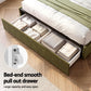 Solmira Bed Frame with Storage Drawer Chenille Curved Headboard - Green Double