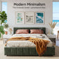 Meadow Bed Frame Chenille Heavy Duty Platform Base - Green King