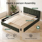 Meadow Bed Frame Chenille Heavy Duty Platform Base - Green King