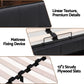 Tiara Bed Frame with Gas Lift Storage LED Lights Charging Station Headboard - Black Double
