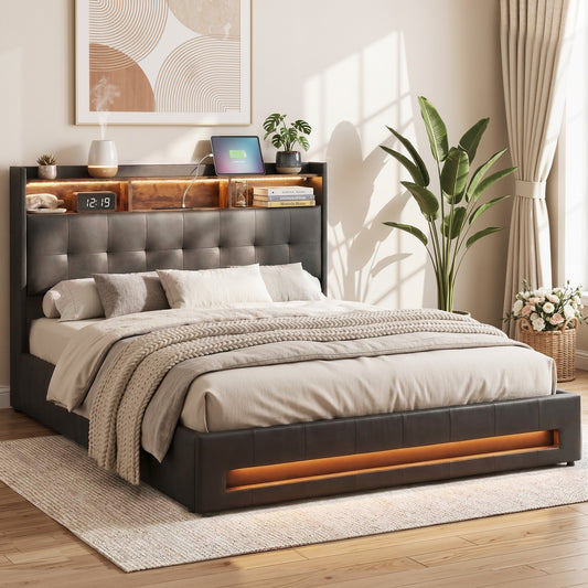 Lucan Bed & Mattress Package with 34cm Mattress - Black Queen