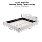 Xylia Bed Frame with Charging LED Lights & Tufted Headboard - White Double
