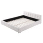Xylia Bed Frame with Charging LED Lights & Tufted Headboard - White King