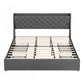 Celeste Bed Frame with 4 Storage Drawers and Charging Station Tufted Wingback Headboard - Grey King