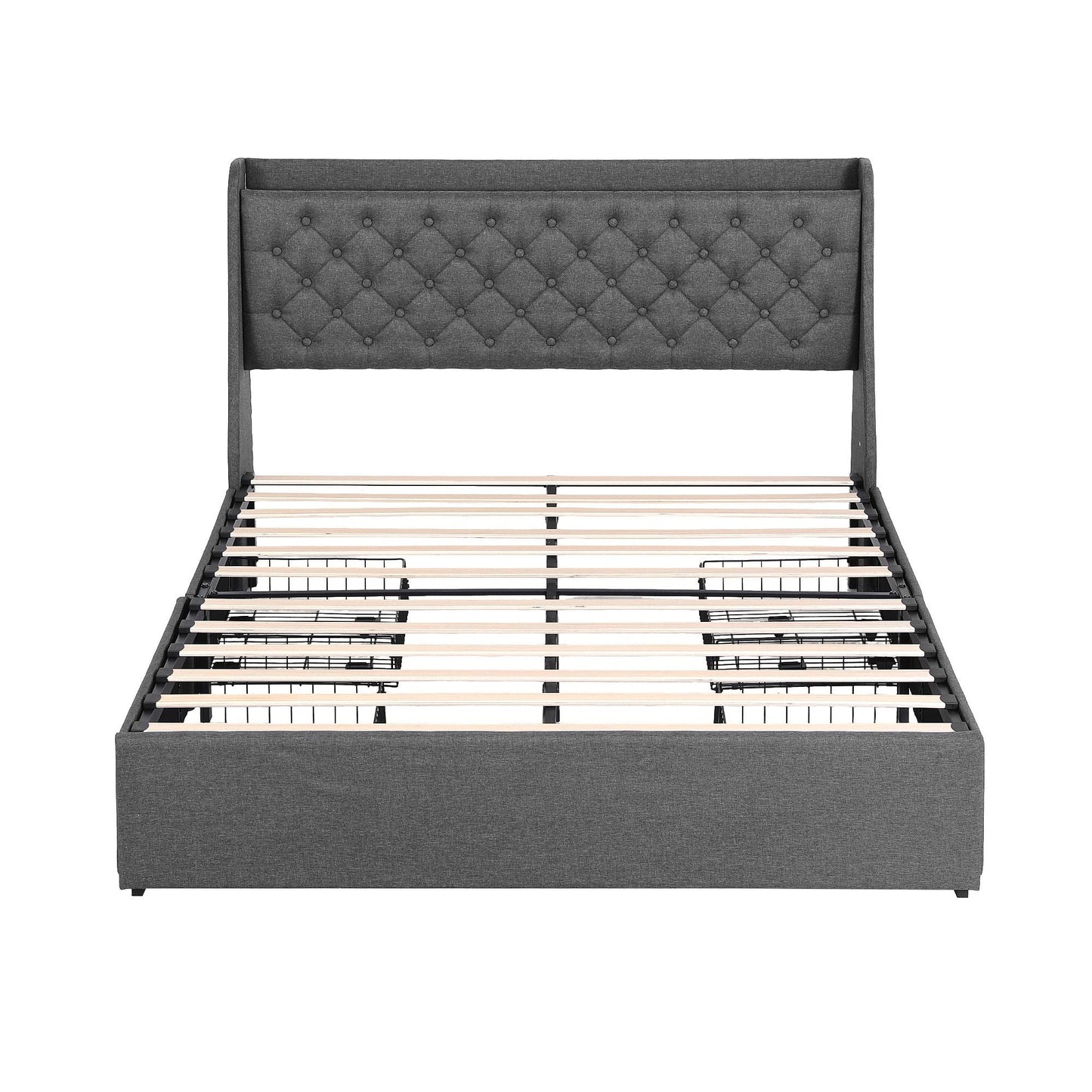 Morgana Bed & Mattress Package with 22cm Mattress - Grey Queen