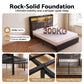 Corsica Bed Frame with 2 Storage Drawers & Headboard USB Charging Station, RGB LED Light - Dark Grey Double