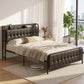 Vesper Bed Frame with Storage Headboard - Black Double