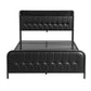 Vesper Bed Frame with Storage Headboard - Black Double