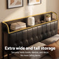 Vesper Bed Frame with Storage Headboard - Black Double