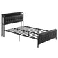 Vesper Bed Frame with Storage Headboard - Black Double