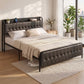 Vesper Bed Frame with Storage Headboard - Black King