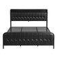 Vesper Bed Frame with Storage Headboard - Black King