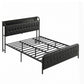 Vesper Bed Frame with Storage Headboard - Black King