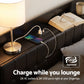 Napoli Bed Frame with Storage Headboard Charging Station - Black Queen