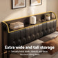 Napoli Bed Frame with Storage Headboard Charging Station - Black Queen
