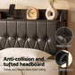 Napoli Bed Frame with Storage Headboard Charging Station - Black Queen
