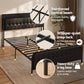 Napoli Bed Frame with Storage Headboard Charging Station - Black Queen