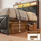 Muse Bed Frame with LED Lights Storage Headboard - Black Double
