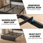 Muse Bed Frame with LED Lights Storage Headboard - Black Double