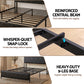 Muse Bed Frame with LED Lights Storage Headboard - Black Queen