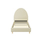 Apia Bed Frame Fabric with Arched Headboard Velvet - Cream Single