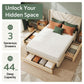 Somnia Bed Frame with Charging Station and Storage Drawers - Beige King