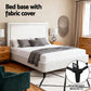 Fable Bed Frame with Headboard Platform Bed Base - Grey Queen