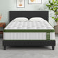 Saturn Bed & Mattress Package with 34cm Mattress Upholstered Hybrid Pocket Coil - Charcoal Queen