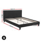 Saturn Bed & Mattress Package with 34cm Mattress Upholstered Hybrid Pocket Coil - Charcoal Queen