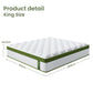 Jasper Bed & Mattress Package with 34cm Mattress Hybrid Leather Frame Medium - Grey King