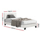 Jasper Bed & Mattress Package with 34cm Mattress Upholstered Platform Boucle Fabric - White King Single