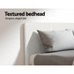 Jasper Bed & Mattress Package with 34cm Mattress Upholstered Platform Boucle Fabric - White King Single