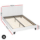 Jasper Bed & Mattress Package with 34cm Mattress Hybrid Leather Frame Medium - White Queen