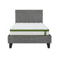 Jasper Bed & Mattress Package with 30cm Mattress Headboard Medium Firm Fabric Hybrid - Grey Single