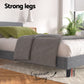 Jasper Bed & Mattress Package with 30cm Mattress Headboard Medium Firm Fabric Hybrid - Grey Single