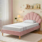 Rutile Bed & Mattress Package with 20cm Mattress Velvet Scallop Bedhead 20cm Mattress - Pink King Single