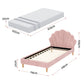Rutile Bed & Mattress Package with 20cm Mattress Velvet Scallop Bedhead 20cm Mattress - Pink King Single