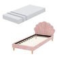 Rutile Bed & Mattress Package with 20cm Mattress Velvet Scallop Bedhead 20cm Mattress - Pink King Single