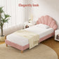 Rutile Bed & Mattress Package with 20cm Mattress Velvet Scallop Bedhead 20cm Mattress - Pink King Single