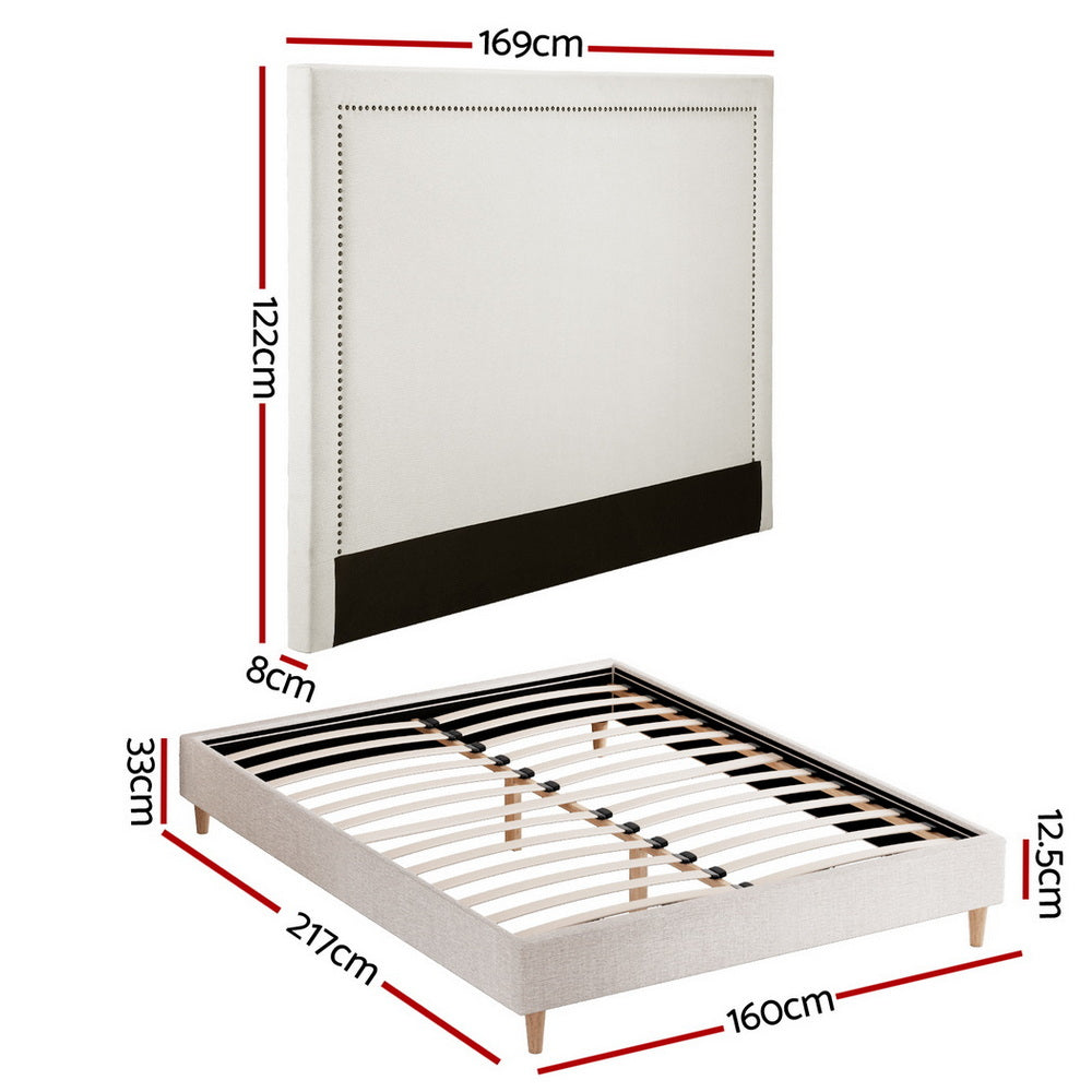 Aviana Bed & Mattress Package with 34cm Mattress - Beige Queen