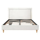 Arvela Bed Frame with Storage Scalloped Headboard Wooden Platform Base - Beige Queen