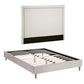 Arvela Bed Frame with Storage Scalloped Headboard Wooden Platform Base - Beige Queen