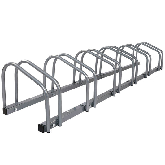 6 Bike Stand Floor Bicycle Storage Silver