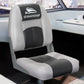 Set of 2 Folding Boat Seats Marine Swivel Low Back 10cm Padding Charcoal